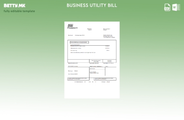 Модерен стил на шаблон за деловни сметки на NVSH Energi за комунални услуги